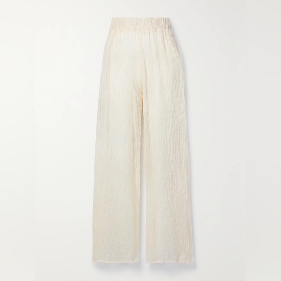 Savannah Morrow The Label Cala Wide Leg Relaxed Linen Cotton Gauzy Pants Medium - Picture 2 of 11